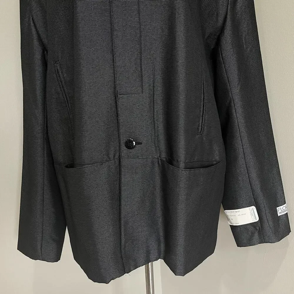 FLORENZI Collection Vintage 80s 90s Black Gray Blazer Jacket Size XL - Picture 7 of 13